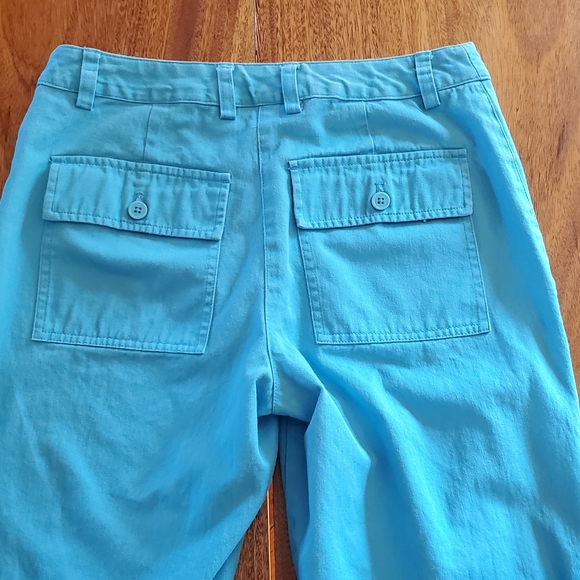 Turquoise Wide Leg Crop Ankle Chino size 4 - Picture 2 of 5